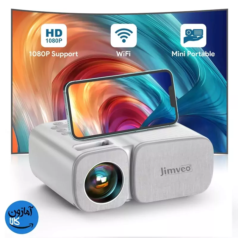 مینی ویدیو پروژکتور برند Jimveo مدل C11 وایفای و بلوتوث