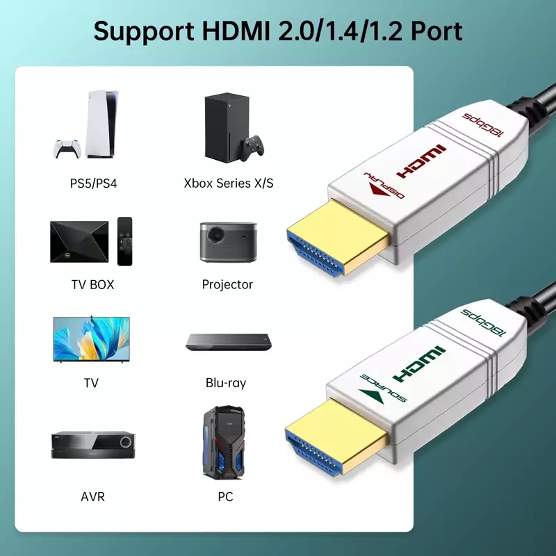 کابل فیبر نوری HDMI مناسب تلویزیون و مانیتور
