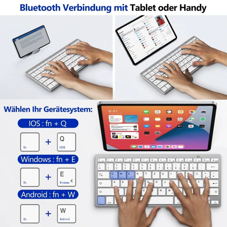 صفحه کلید بیسیم با اتصال بلوتوث ۵.۰ و برد ۱۰ متر