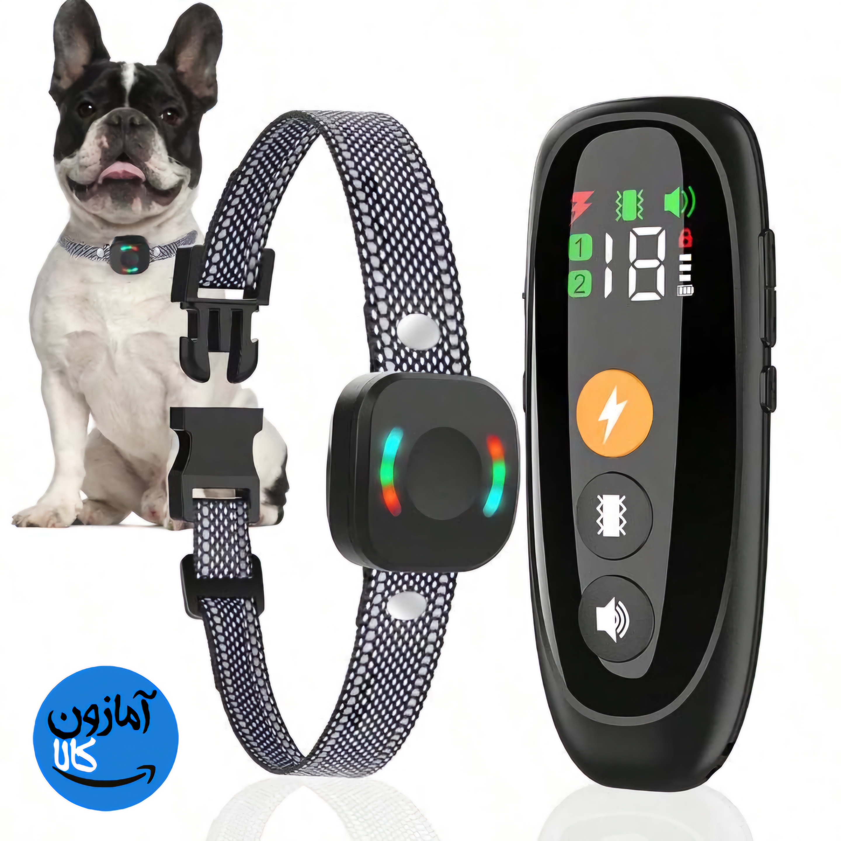 قلاده آموزش سگ beoankit با برد 2000 متری، قابل شارژ، 4 حالت آموزشی LED نور،صدا،لرزش،لرزش