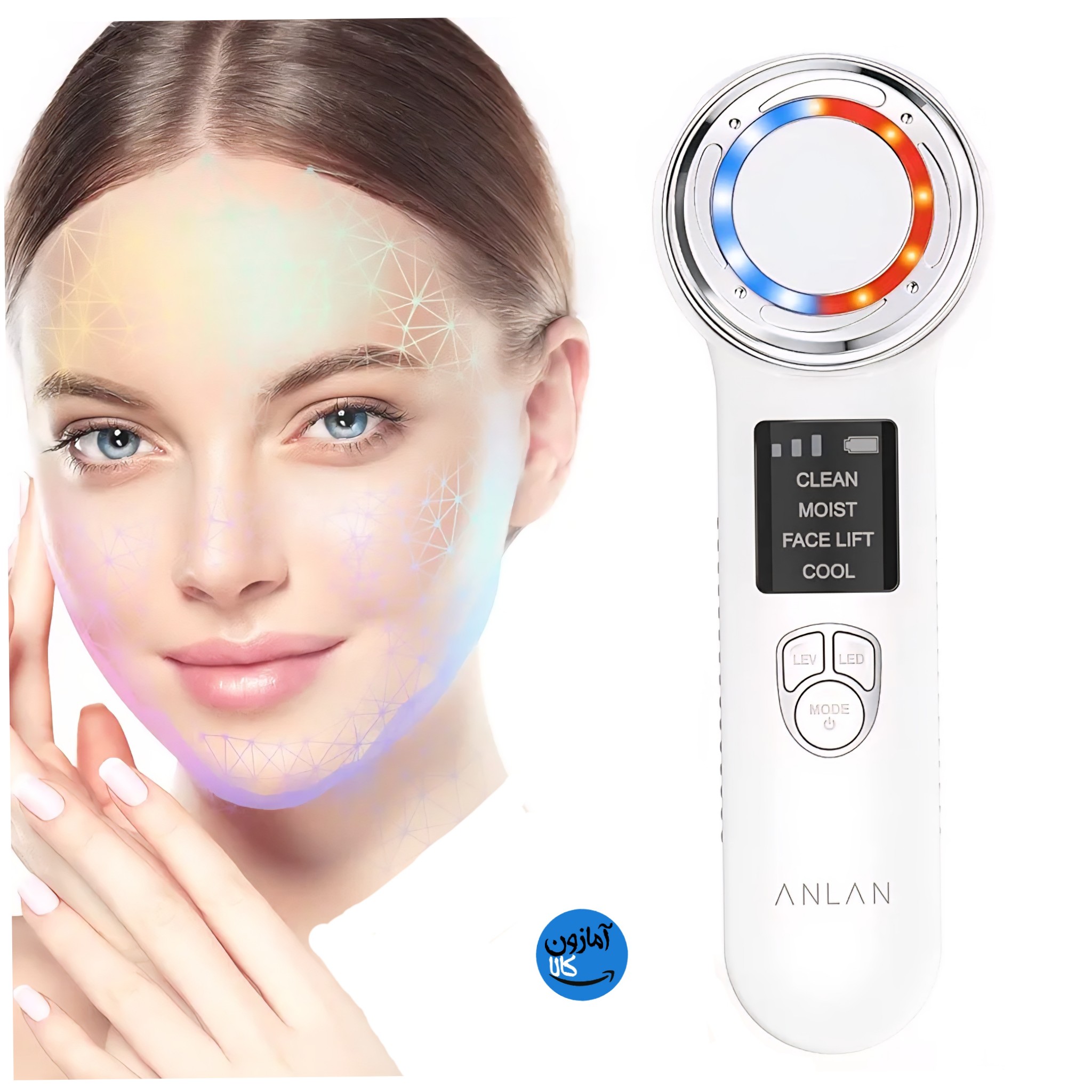 ماساژور جوانسازی صورت  ANLAN دستگاه زیبایی لیفت صورت