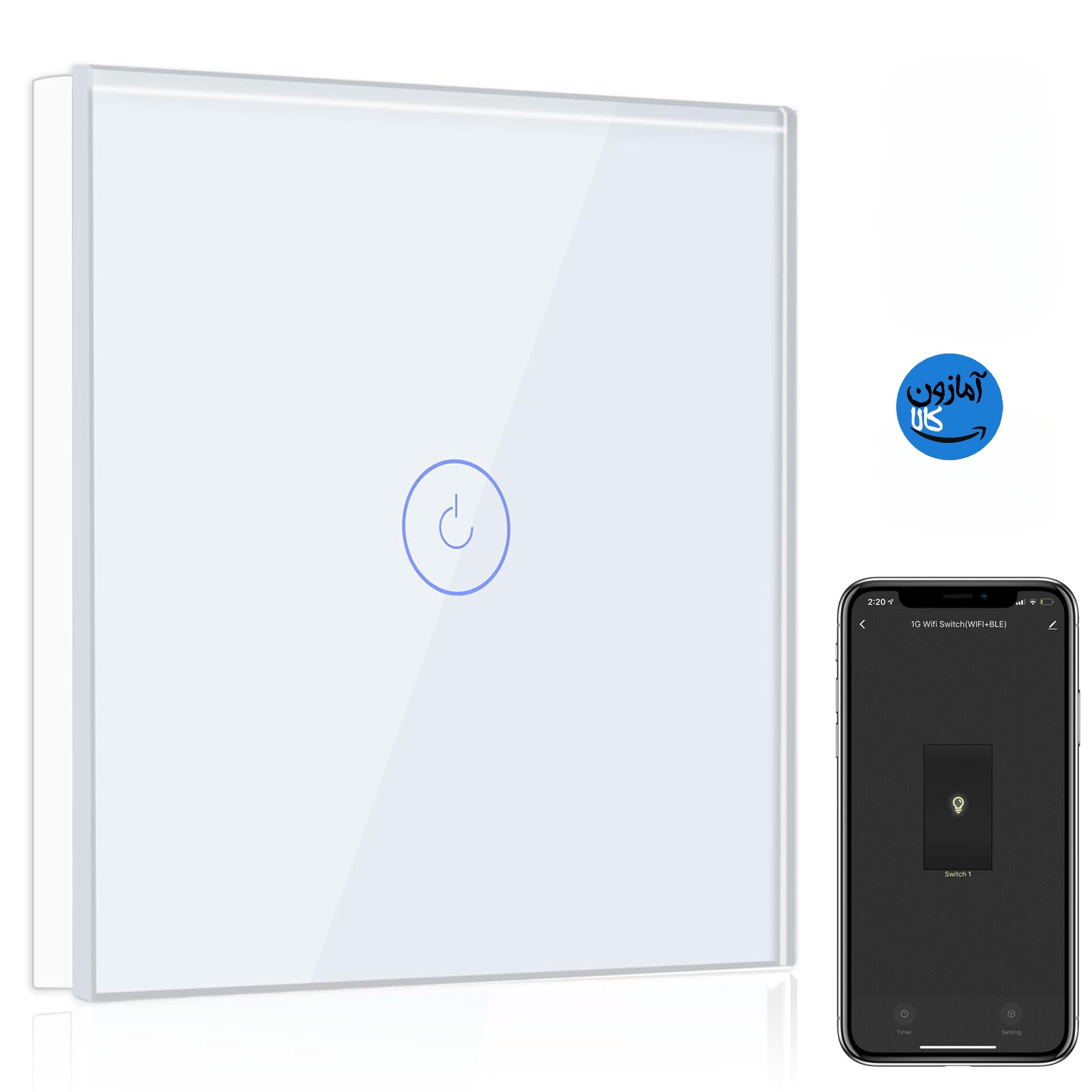 کلید برق هوشمند BSEED کلید دیواری لمسی کنترل از راه دور با اپلیکیشن، عملکرد تایمر