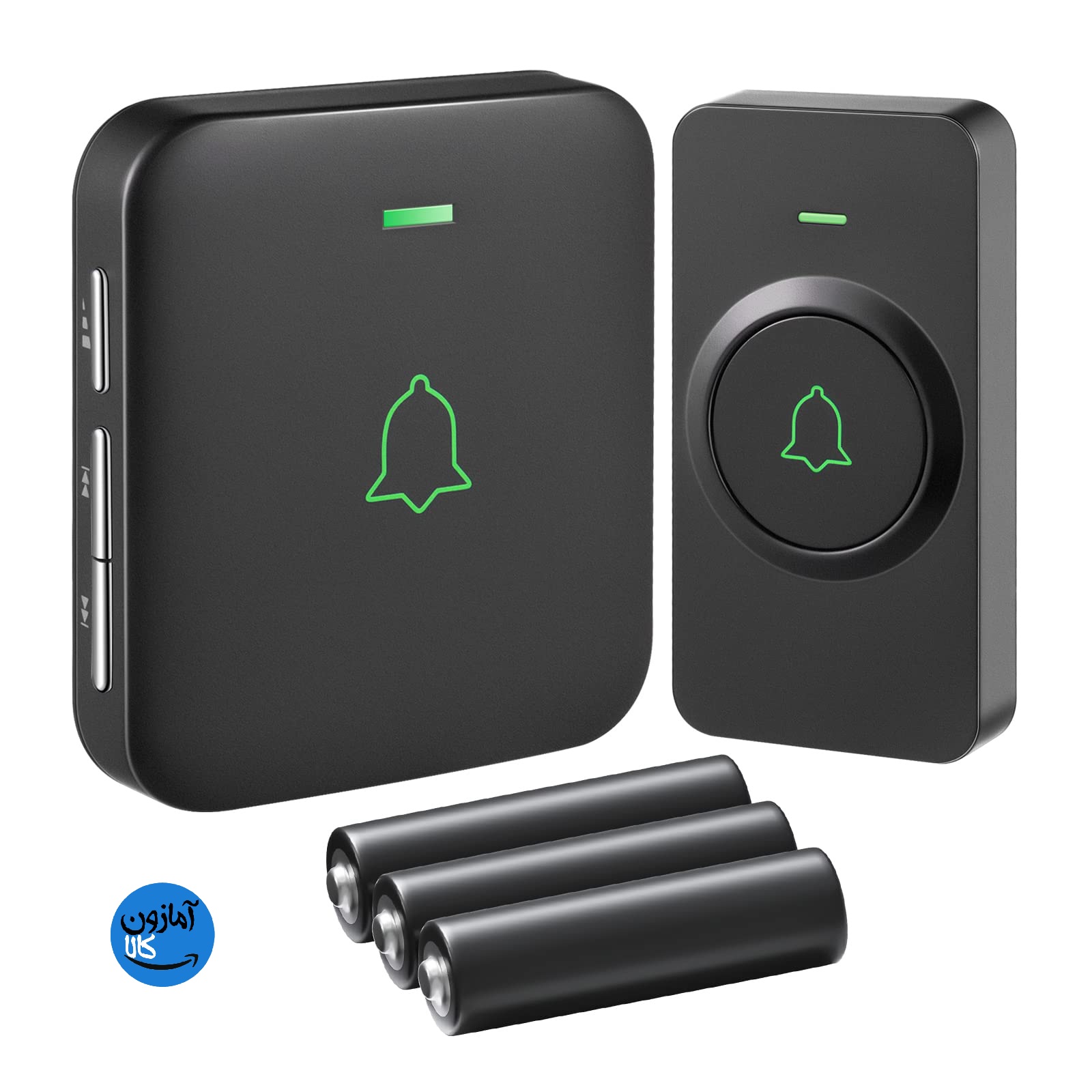 زنگ درب بی سیم برند AVANTEK بدون برق کار با باتری برد 300 متر