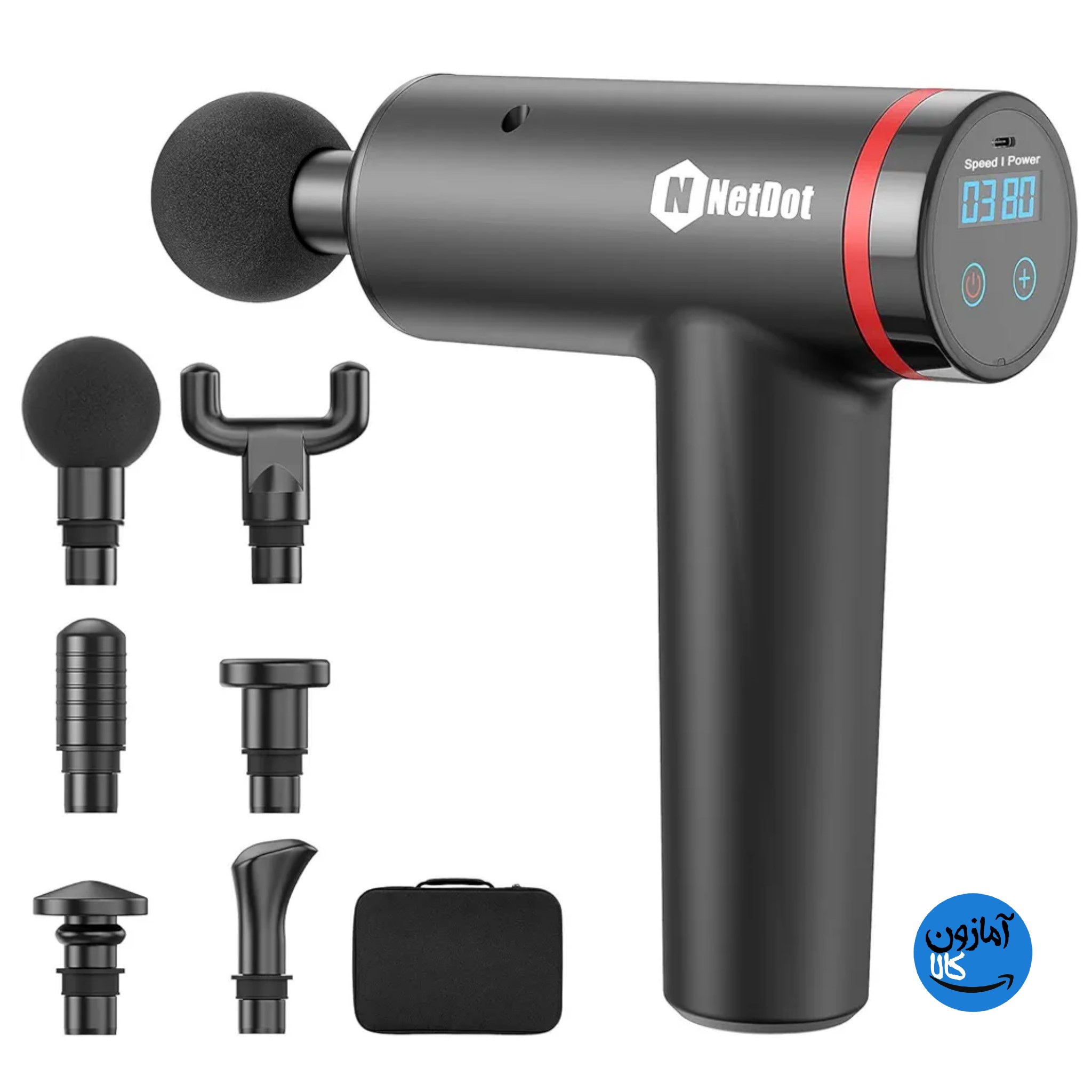 تفنگ ماساژور عضلانی برند NetDot تسکین دهنده عضلات عمیق