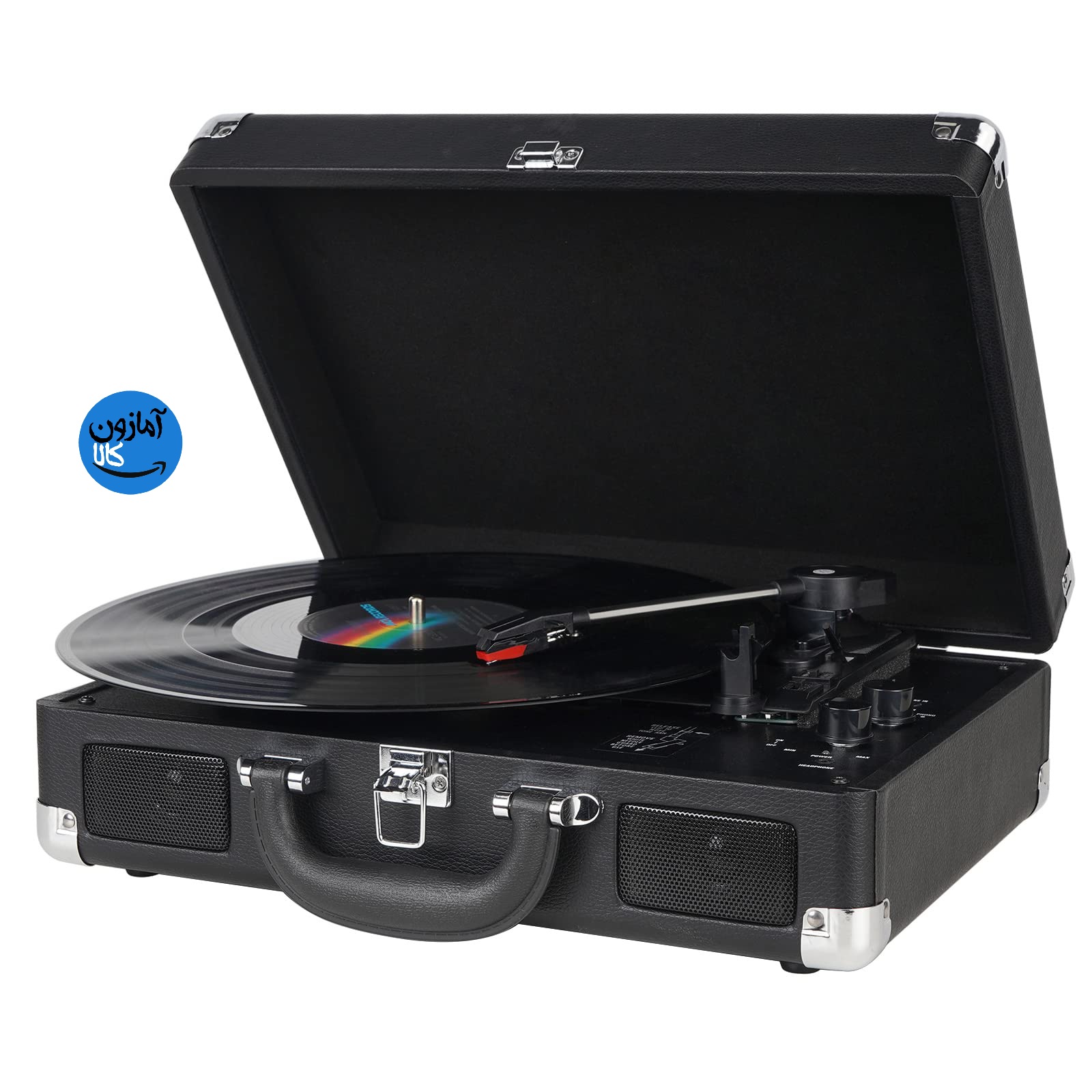 گرامافون چمدانی بلوتوثی،دارای بلندگوهای داخلی/خروجی RCA/ورودی AUX