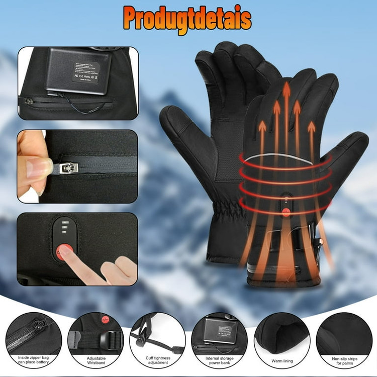 دستکشهای گرمایشی شارژی باتری 10000 میلیآمپر XL/XXL