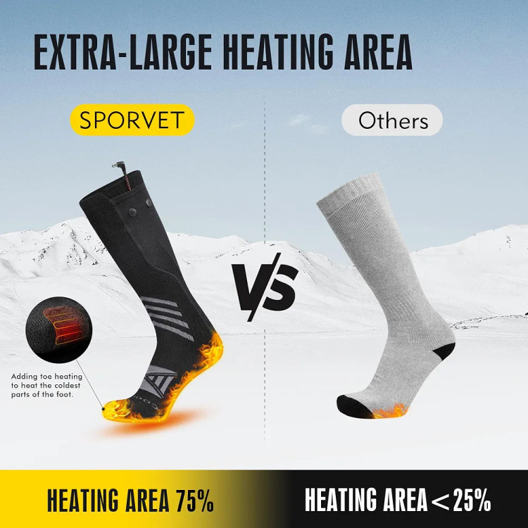 جورابهای گرمایشی شارژ برند Sporvet باتری ۳۰۰۰ میلی آمپر