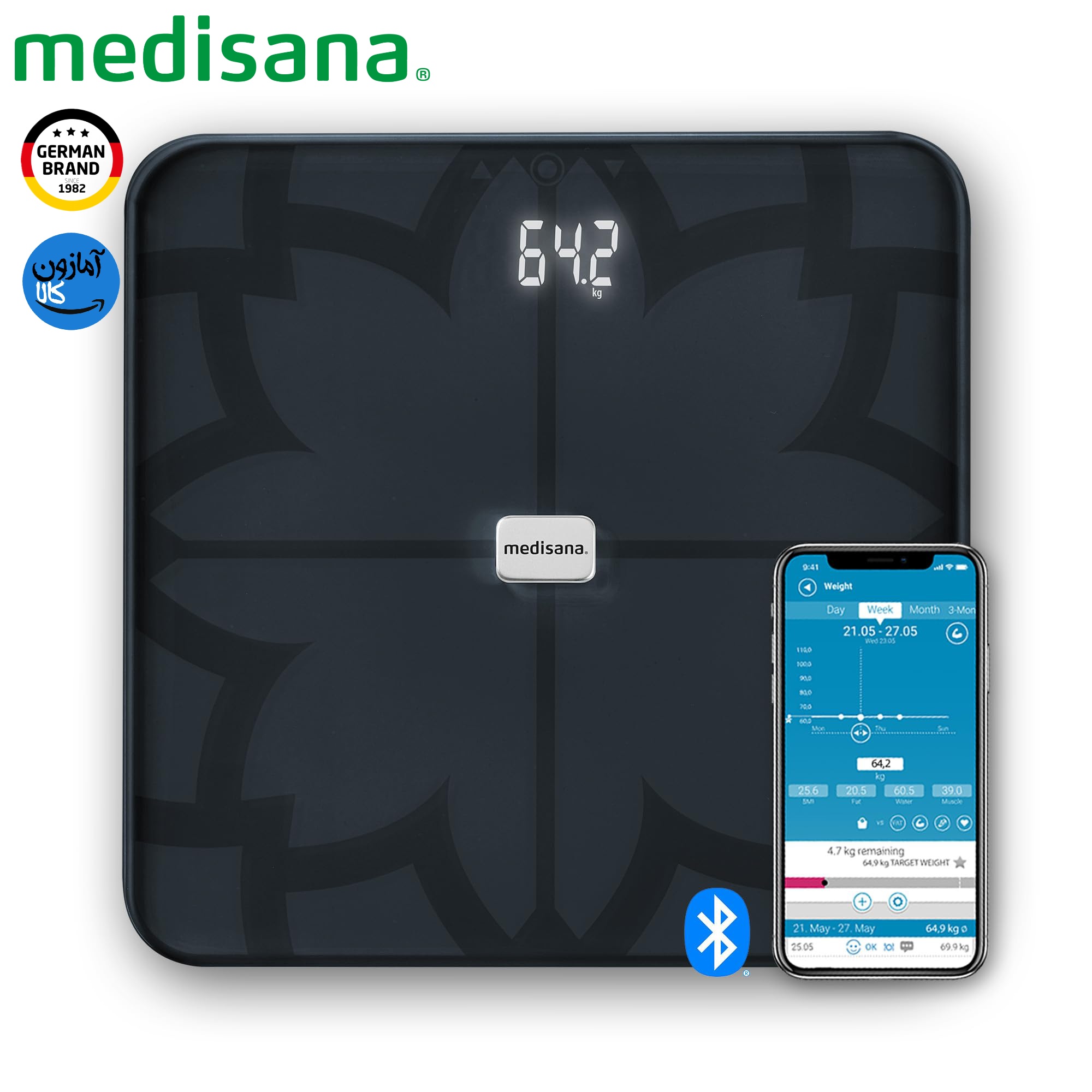 ترازوی هوشمند دیجیتال آنالیز بدن مدیسانا آلمان مدل BS 450 connect
